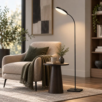 Dimmable Gooseneck Floor Lamp with Adjustable Height