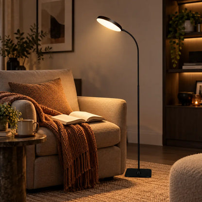Dimmable Gooseneck Floor Lamp with Adjustable Height