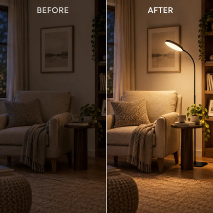 Dimmable Gooseneck Floor Lamp with Adjustable Height