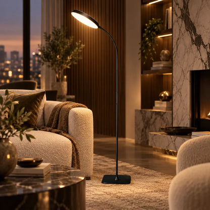Dimmable Gooseneck Floor Lamp with Adjustable Height