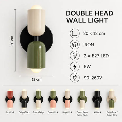 Double Head Wall Light with Nordic Design