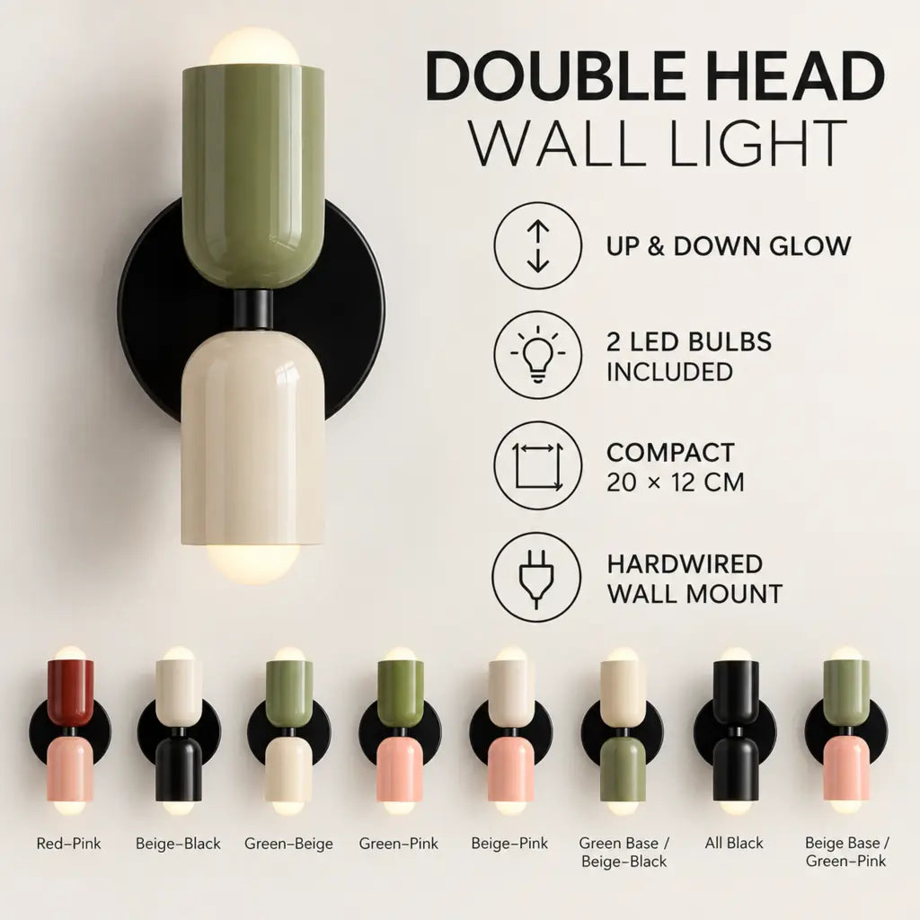 Double Head Wall Light with Nordic Design