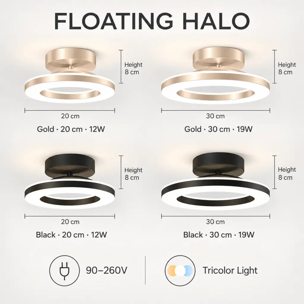 Floating Halo Semi Flush Mount Ceiling Light