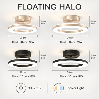 Floating Halo Semi Flush Mount Ceiling Light