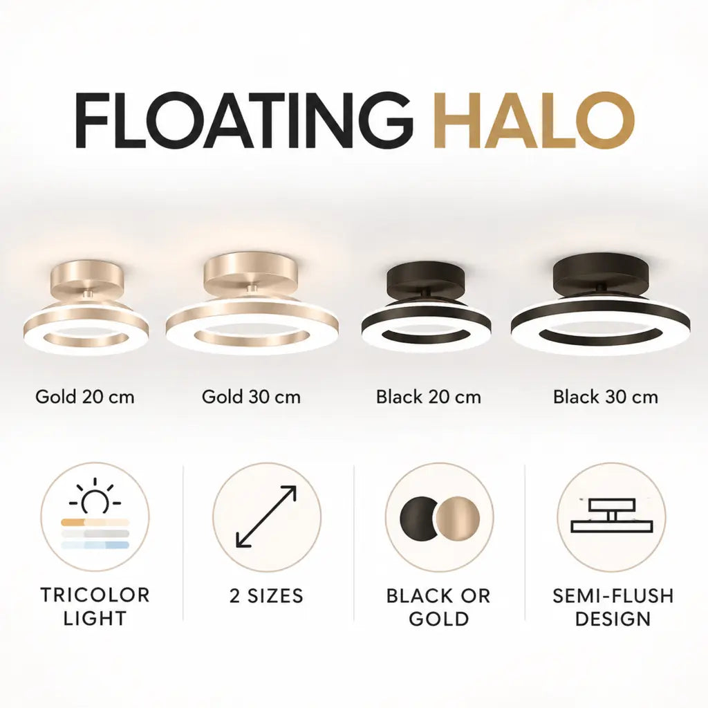 Floating Halo Semi Flush Mount Ceiling Light