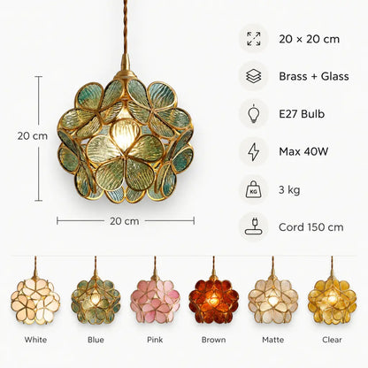 Flora Flower Stained Glass Pendant Light