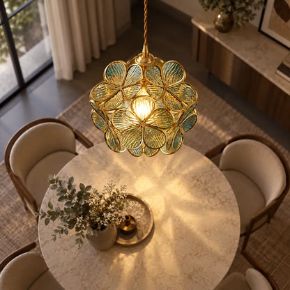 Flora Flower Stained Glass Pendant Light