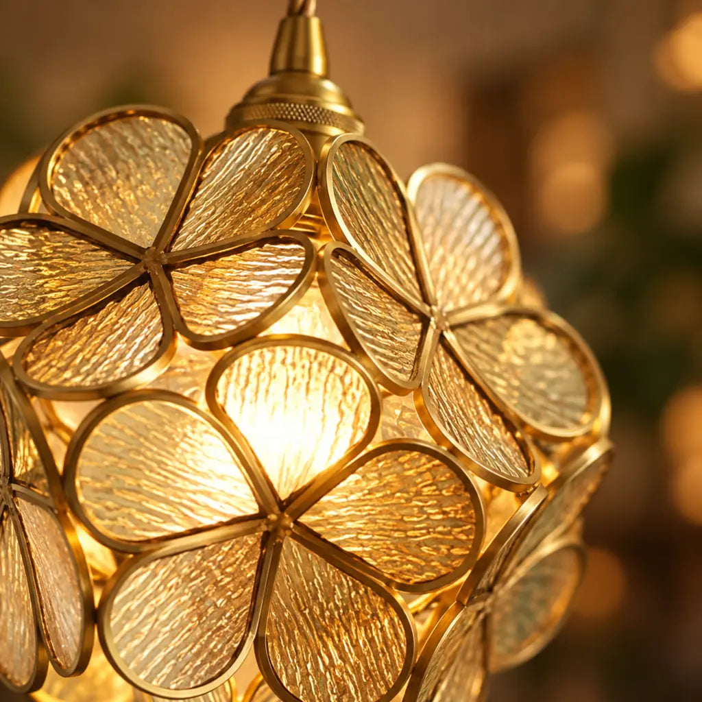 Flora Flower Stained Glass Pendant Light