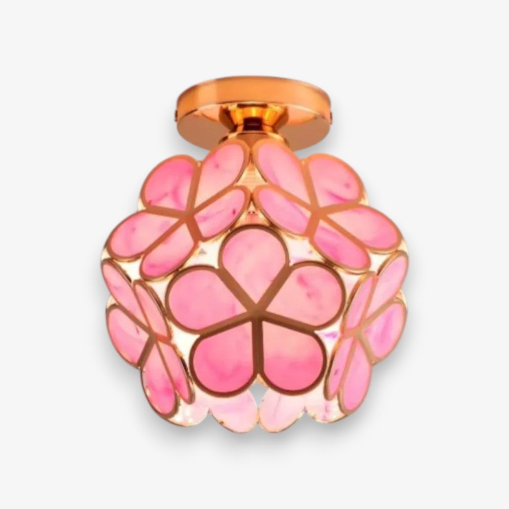 FloraLamp Art Deco Flower Glass Flush Mount Ceiling Light