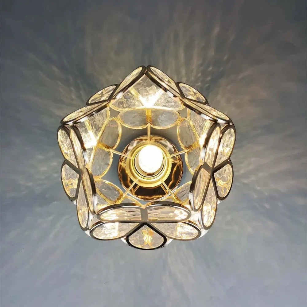 FloraLamp Art Deco Flower Glass Flush Mount Ceiling Light