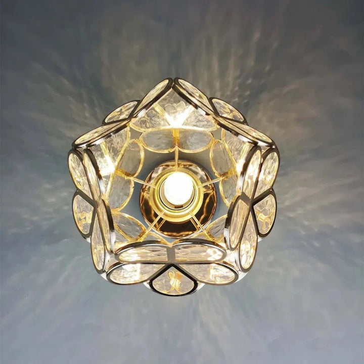 FloraLamp Art Deco Flower Glass Flush Mount Ceiling Light