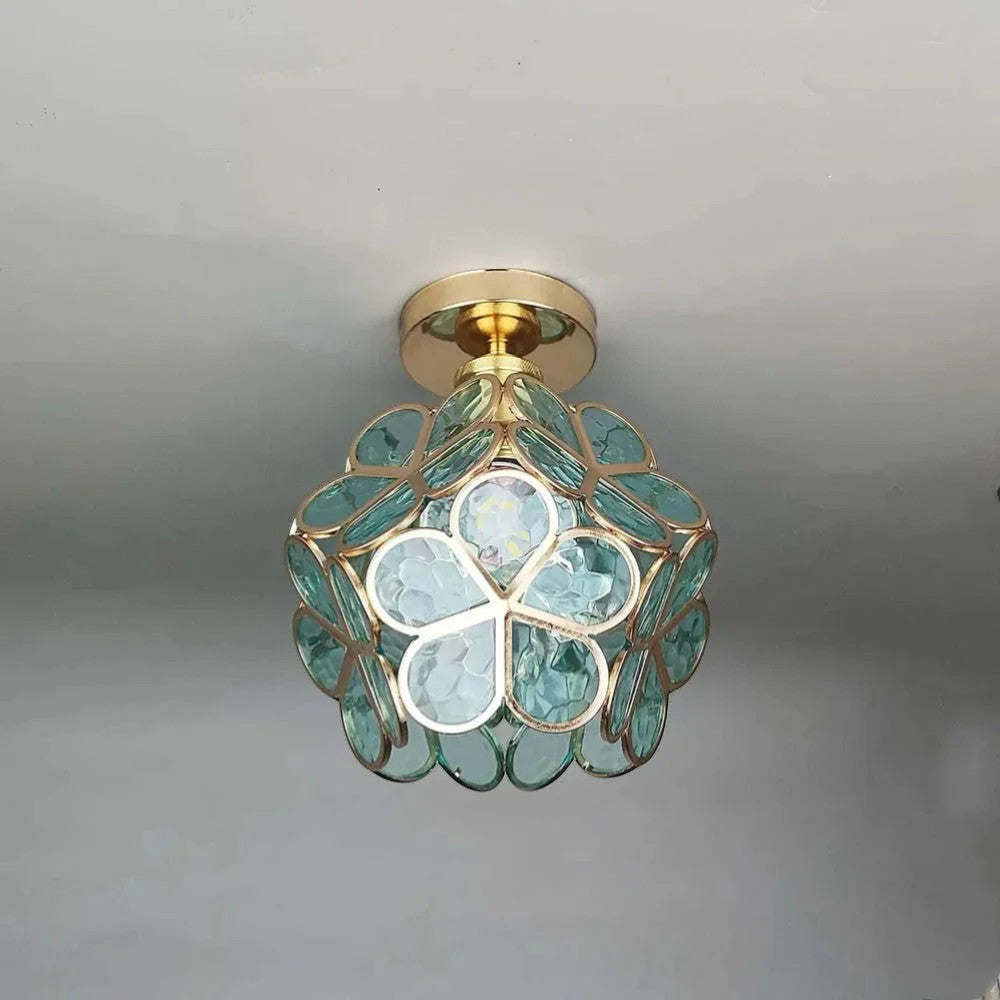FloraLamp Art Deco Flower Glass Flush Mount Ceiling Light