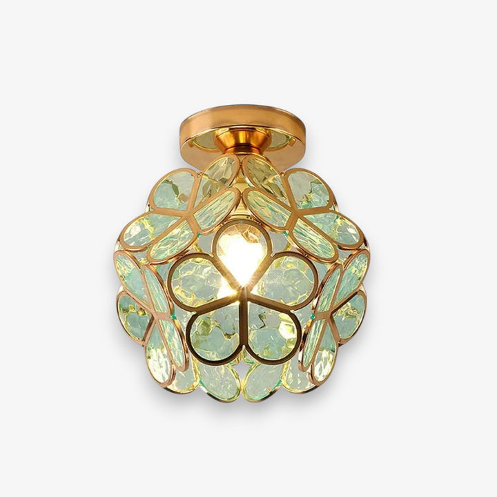 FloraLamp Art Deco Flower Glass Flush Mount Ceiling Light