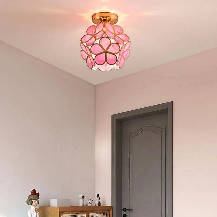 FloraLamp Art Deco Flower Glass Flush Mount Ceiling Light