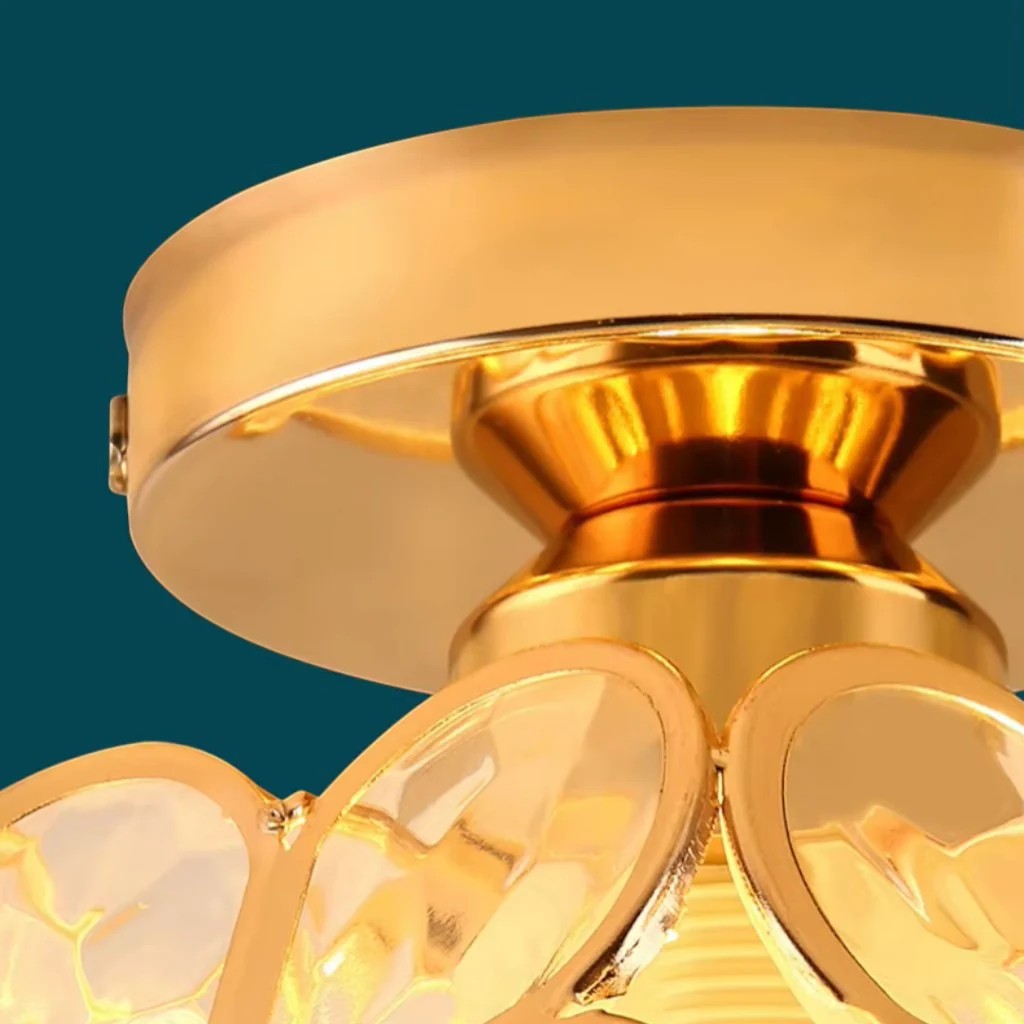 FloraLamp Art Deco Flower Glass Flush Mount Ceiling Light