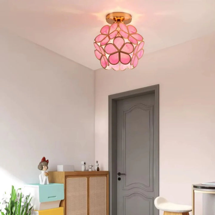 FloraLamp Art Deco Flower Glass Flush Mount Ceiling Light