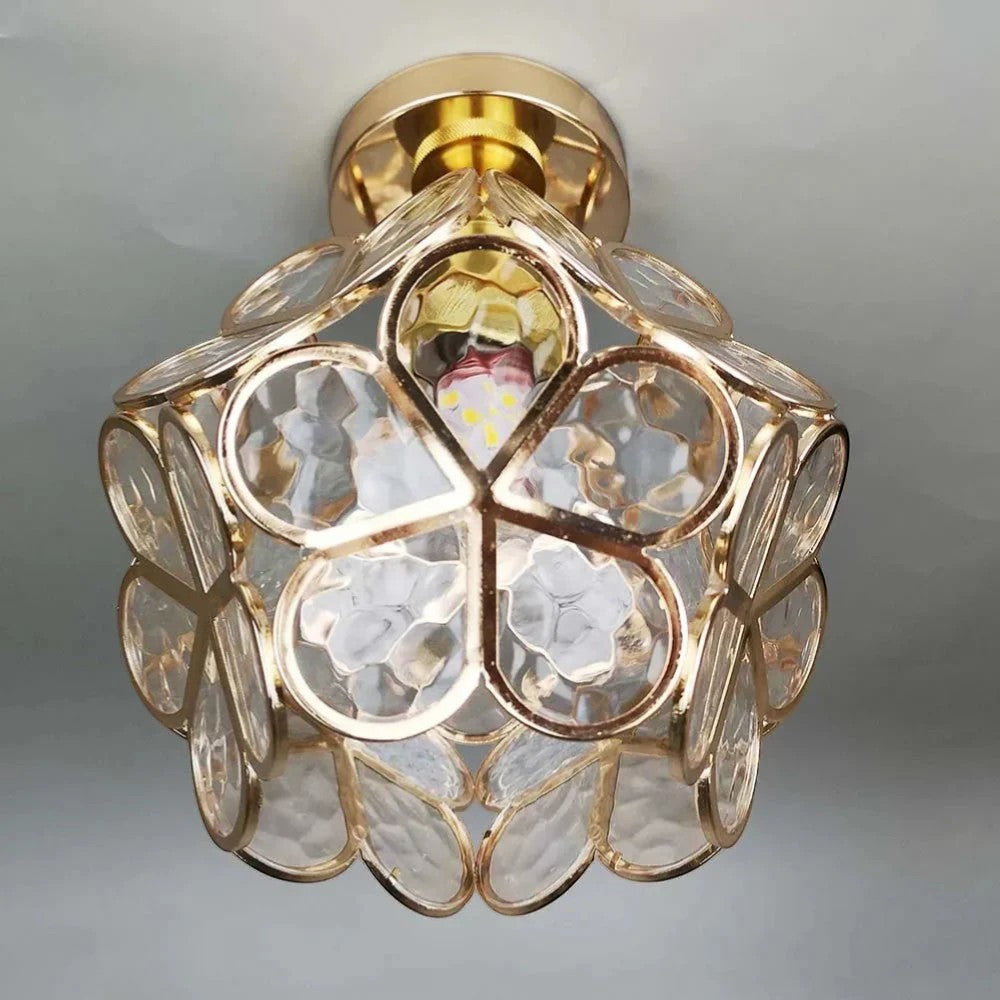 FloraLamp Art Deco Flower Glass Flush Mount Ceiling Light