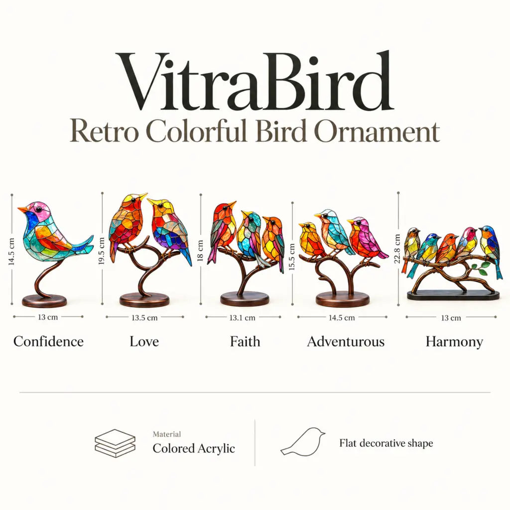 VitraBird Retro Colorful Bird Ornament