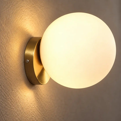 Gold Glass Globe Bedside Wall Light