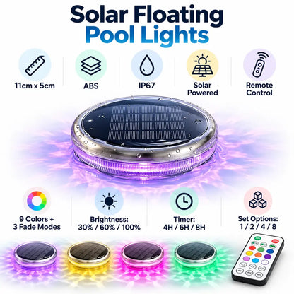IP67 Solar Floating Pool Lights with Remote Control