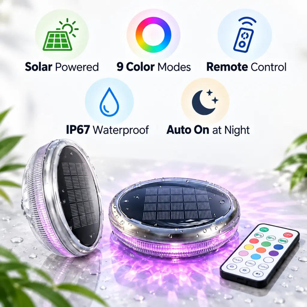 IP67 Solar Floating Pool Lights with Remote Control