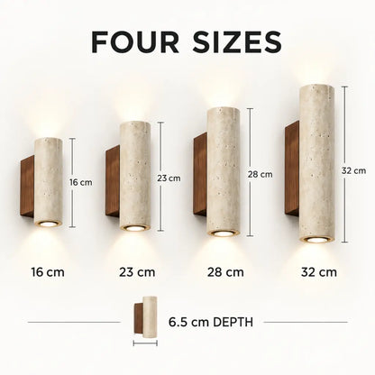 Japandi Natural Travertine Wall Lamp