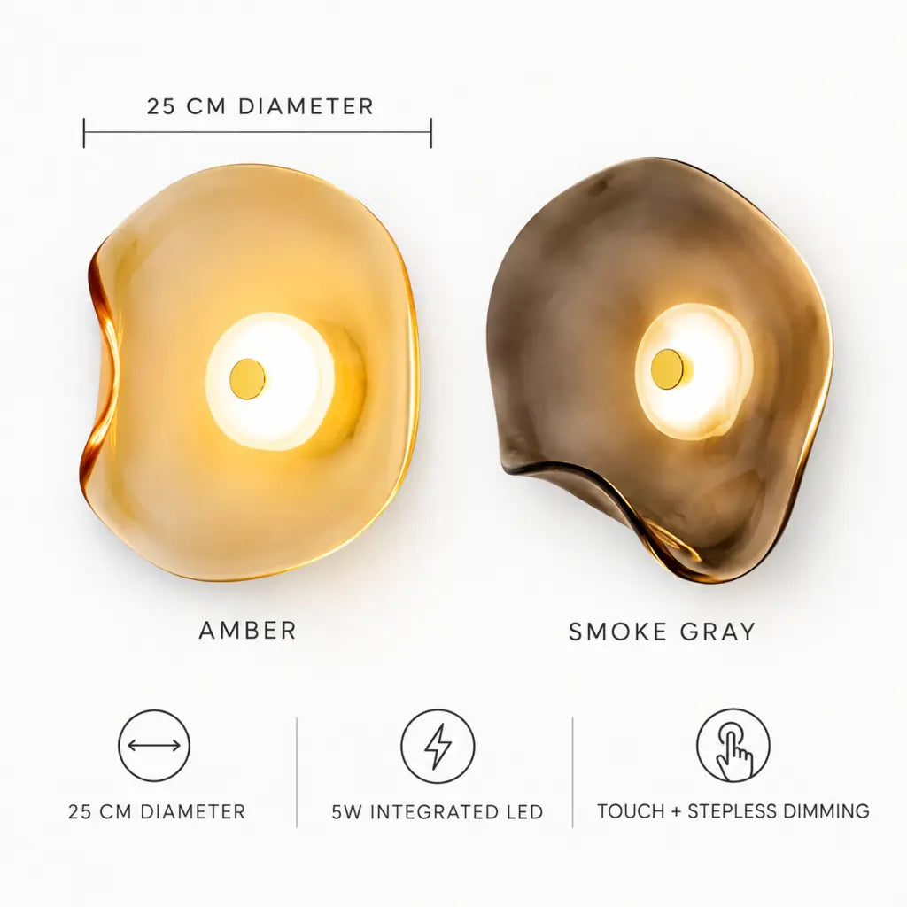 Japandi Organic Glass Wall Light