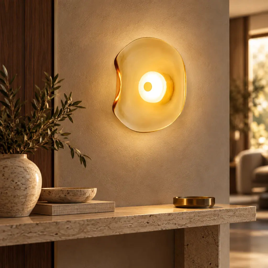 Japandi Organic Glass Wall Light