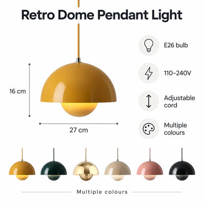 Kitchen Island Light Pendant with Retro Dome Design