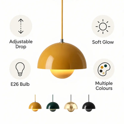 Kitchen Island Light Pendant with Retro Dome Design