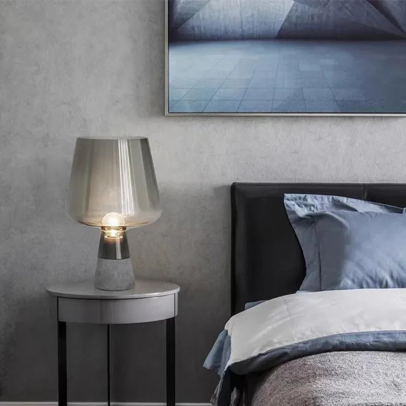 Industrial Charm Cement & Glass Table Lamp