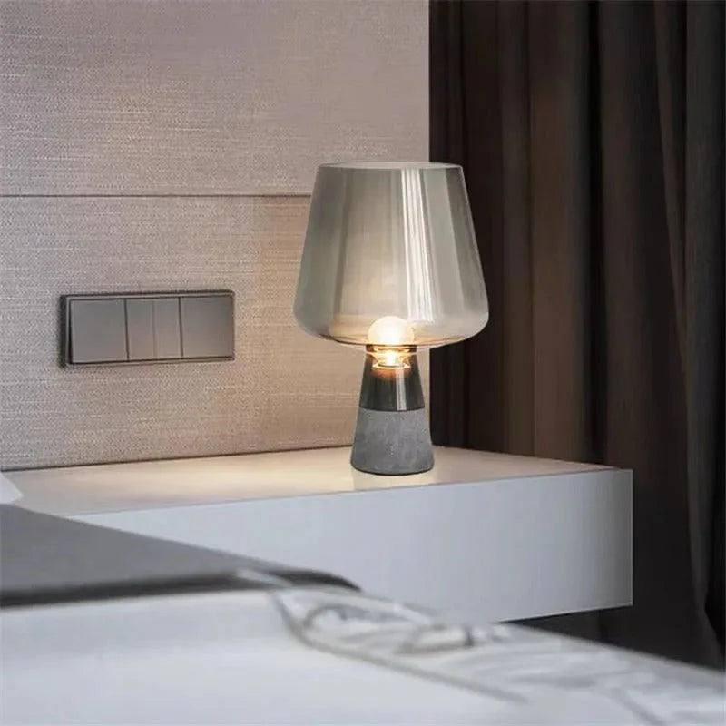 Industrial Charm Cement & Glass Table Lamp