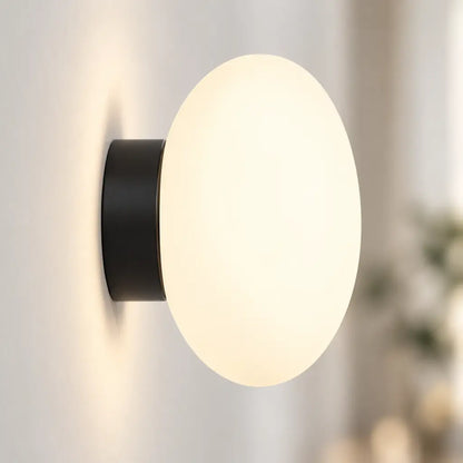 LumaGlass Nordic White Glass Wall Light Sconce