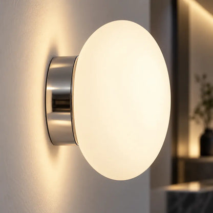LumaGlass Nordic White Glass Wall Light Sconce