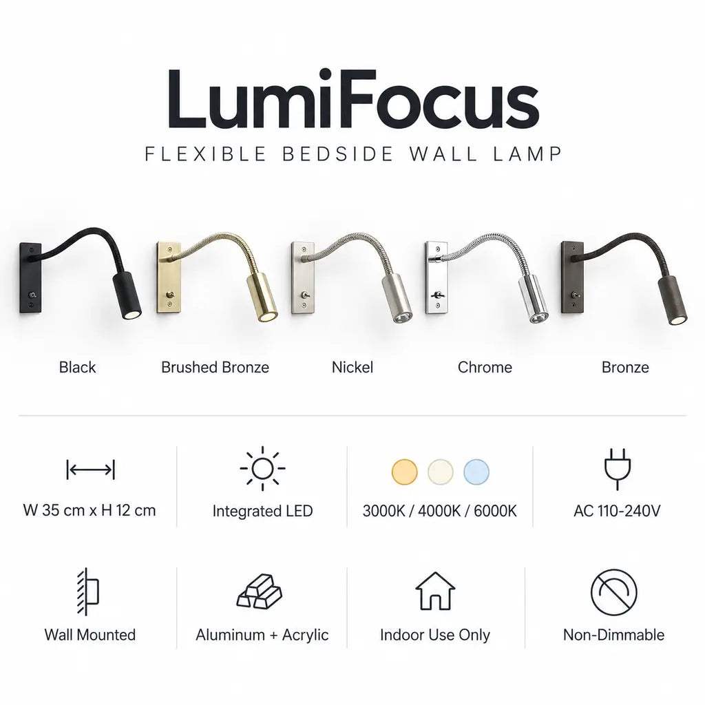 LumiFocus Flexible Bedside Wall Lamp