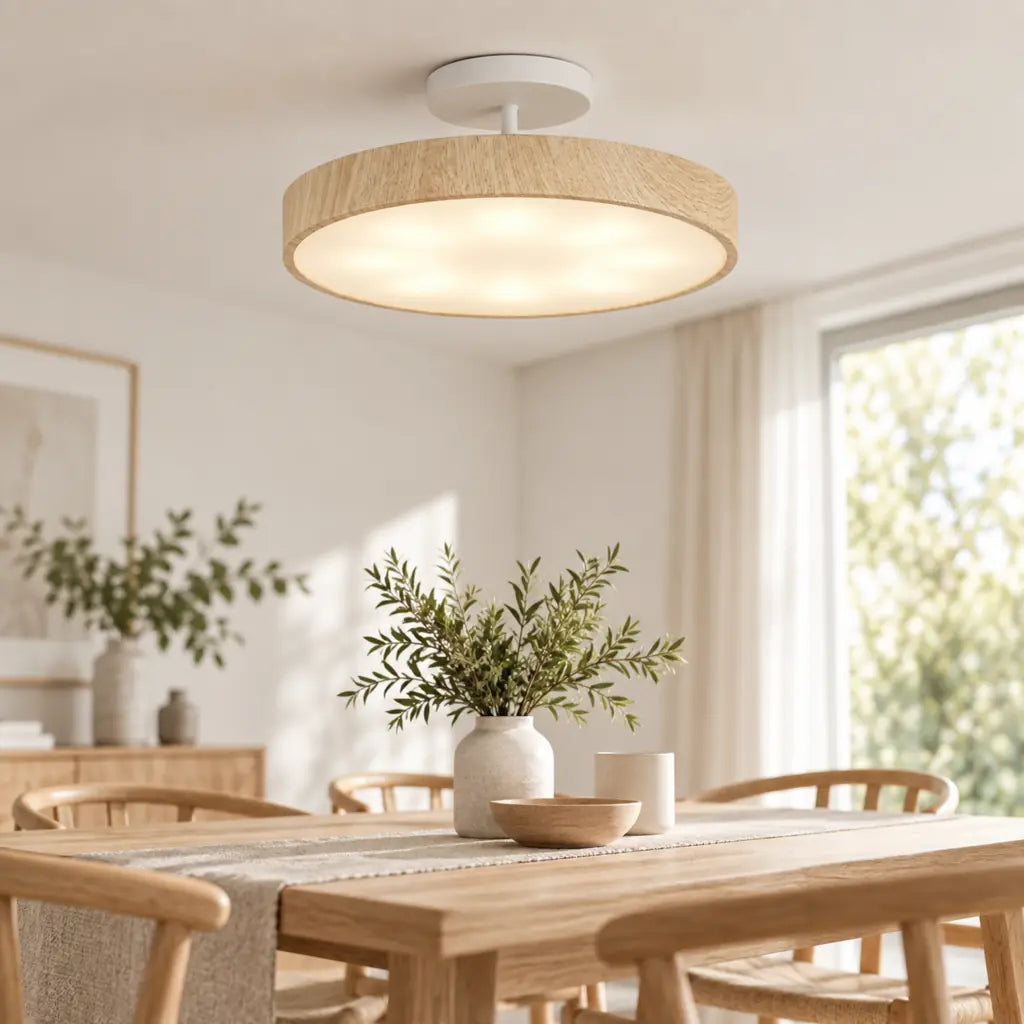 LumiShell Scandinavian Semi Flush Mount Ceiling Light