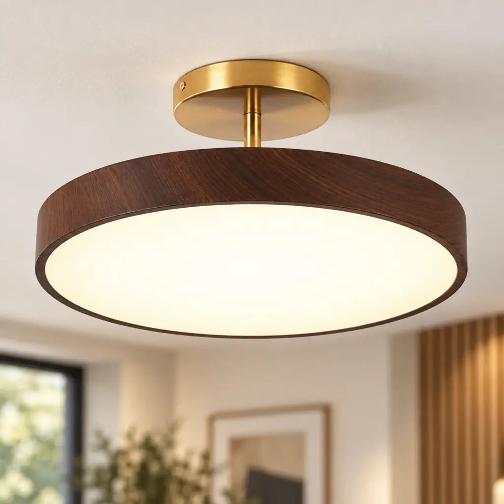 LumiShell Scandinavian Semi Flush Mount Ceiling Light