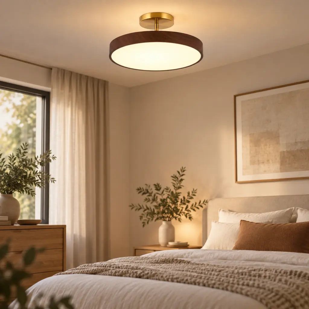 LumiShell Scandinavian Semi Flush Mount Ceiling Light