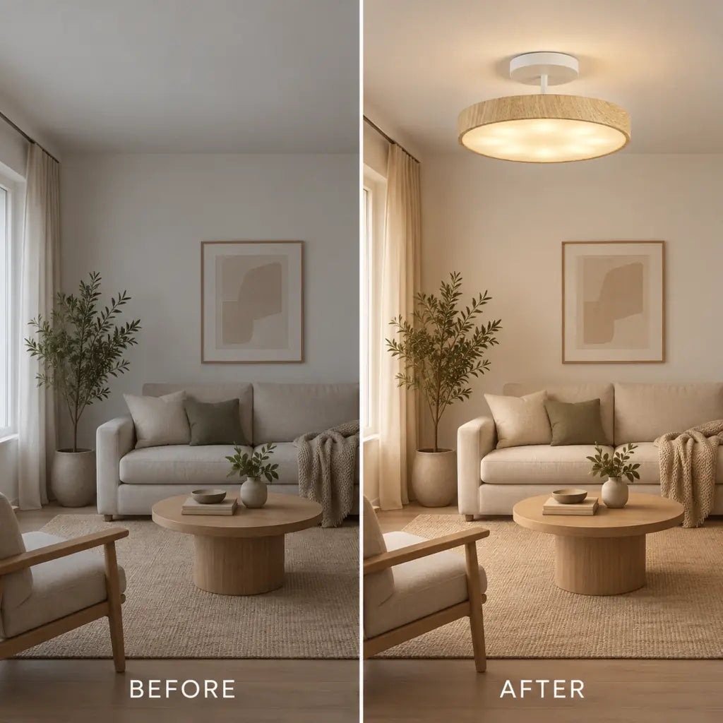 LumiShell Scandinavian Semi Flush Mount Ceiling Light