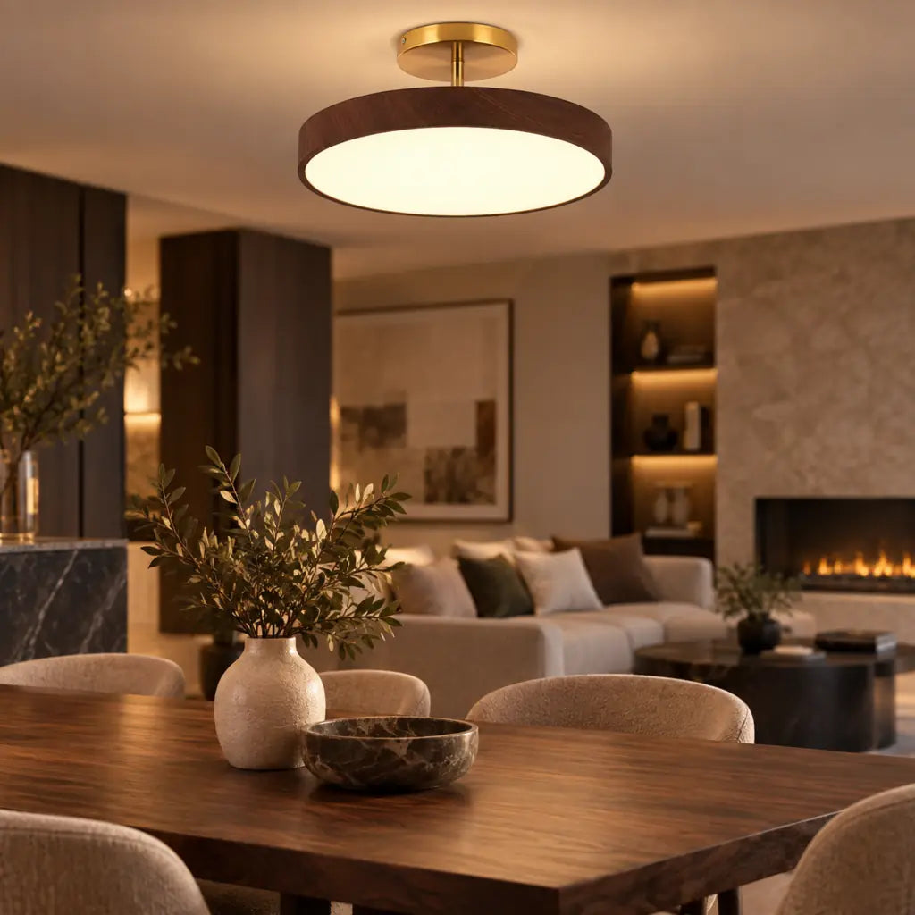 LumiShell Scandinavian Semi Flush Mount Ceiling Light