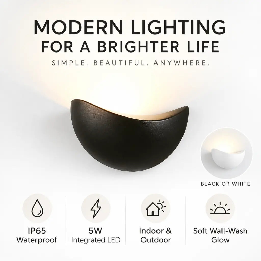 Minimalist Half-Round Nordic LED Wall Light