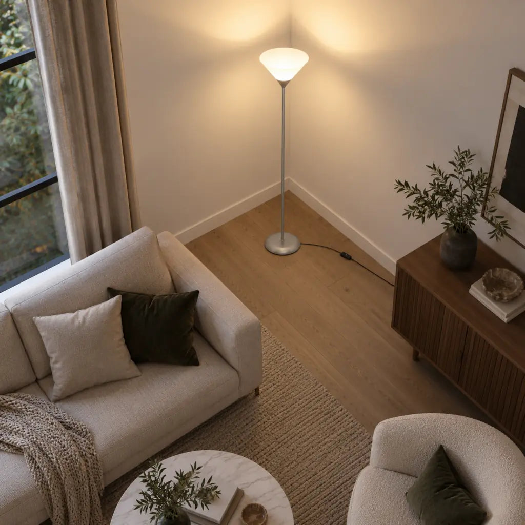 Minimalist Uplighting Cone-Shaped Floor Lamp