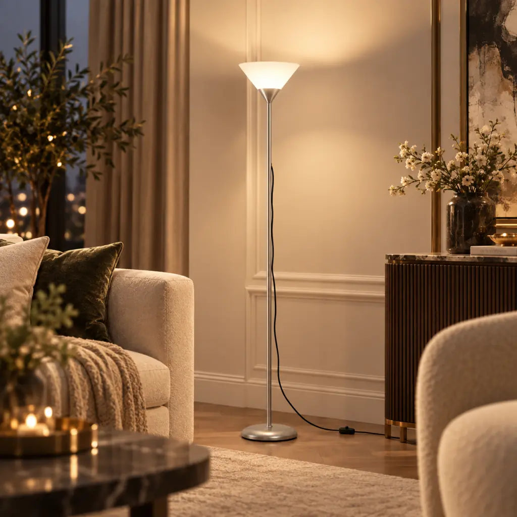 Minimalist Uplighting Cone-Shaped Floor Lamp