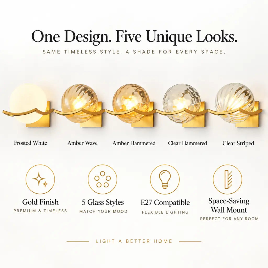 Modern Gold Glass Globe Wall Sconce