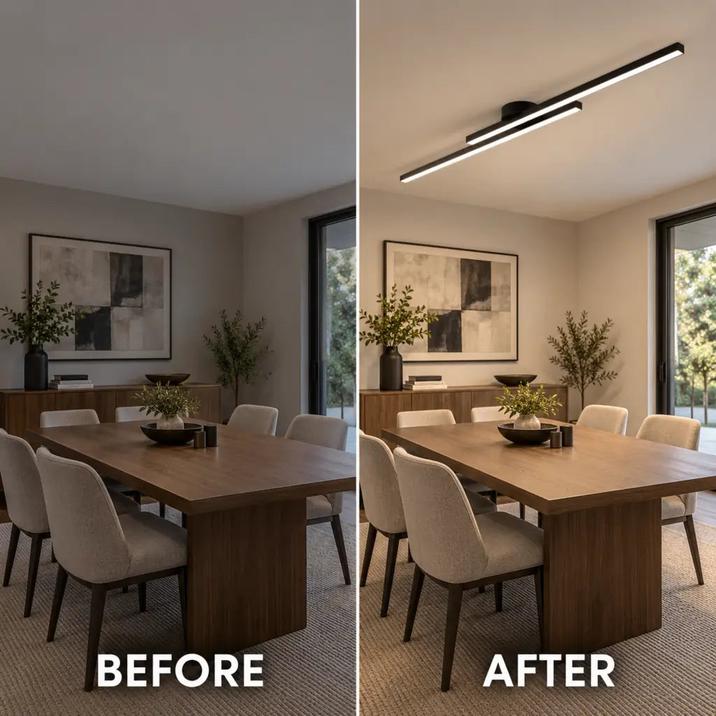 Modern Long Line Ceiling Light Fixture Flush Mount