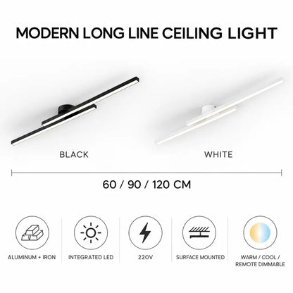 Modern Long Line Ceiling Light Fixture Flush Mount