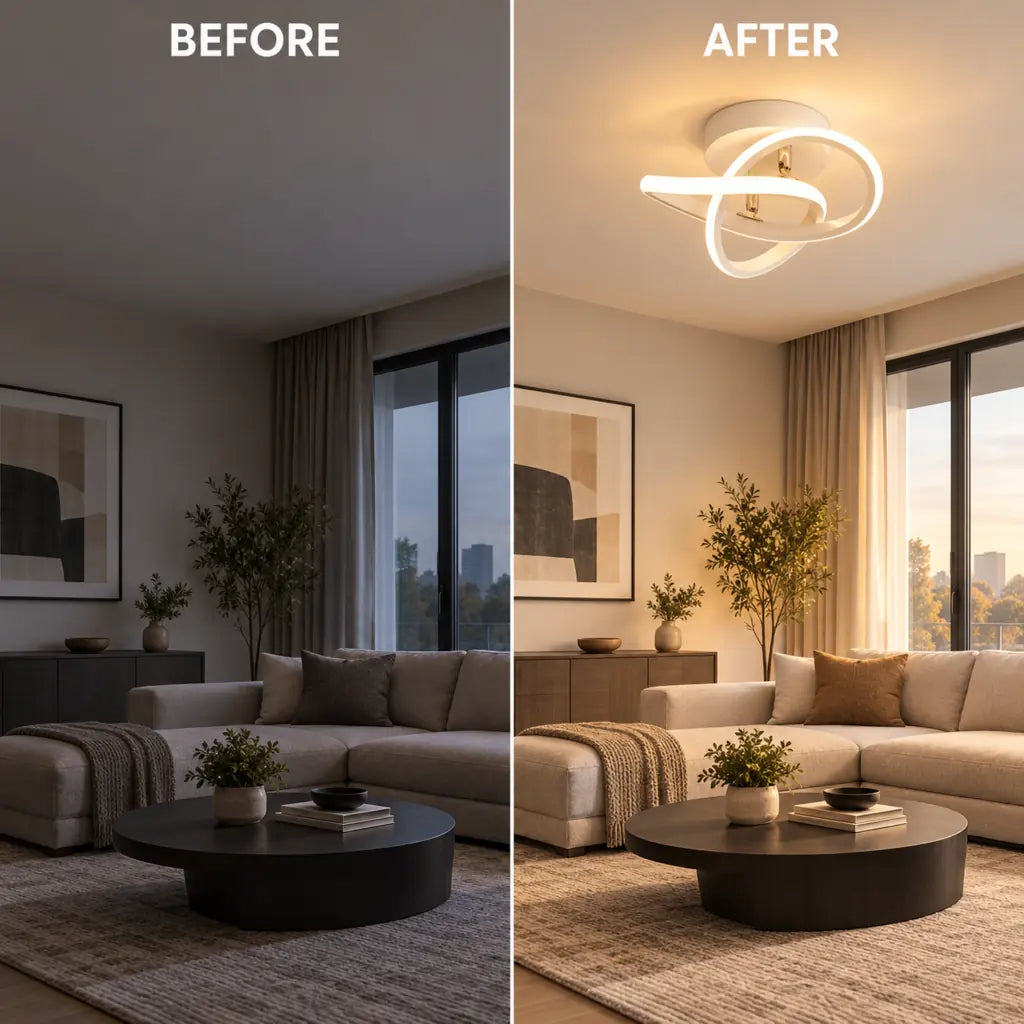 Modern Spiral Semi Flush Mount Ceiling Light