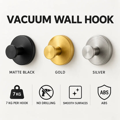Modern Vacuum Suction Wall Hooks — Set of 4