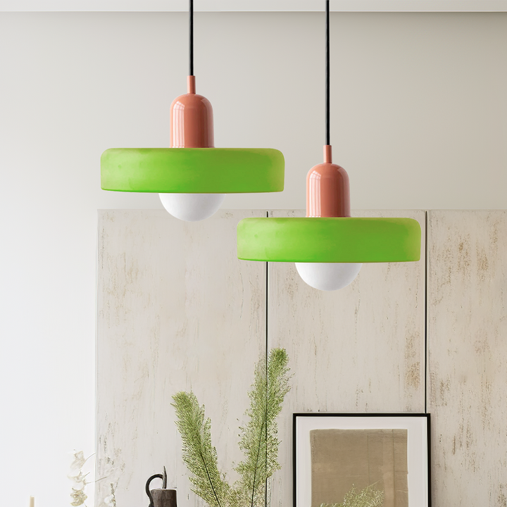 Modern Glass Pendant Light with Adjustable Suspension – Artistic Stained Glass Hanging Light for Kitchen and Home Decor 15