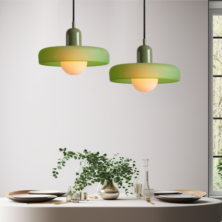 Modern Glass Pendant Light with Adjustable Suspension – Artistic Stained Glass Hanging Light for Kitchen and Home Decor 25
